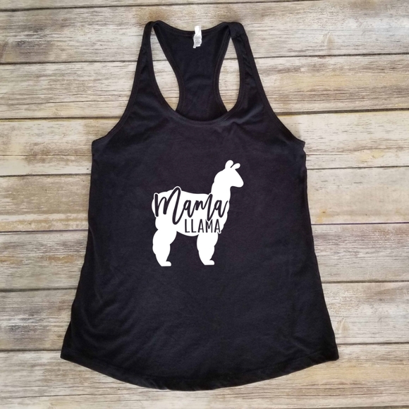 🦙 Mama Llama - ladies fitted black tank top - Picture 2 of 3